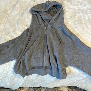 hollister zip up crop top